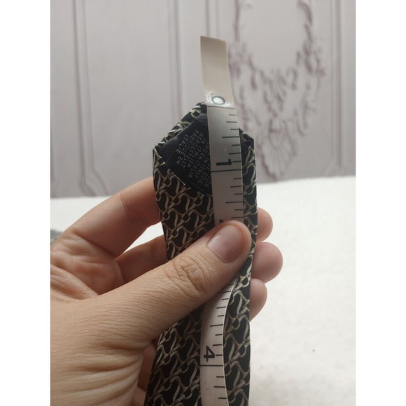 Beaufort Tie Rack Men's Luxury Tie 100% Silk Made In Italy Smooth Geometric EUC - Picture 15 of 16